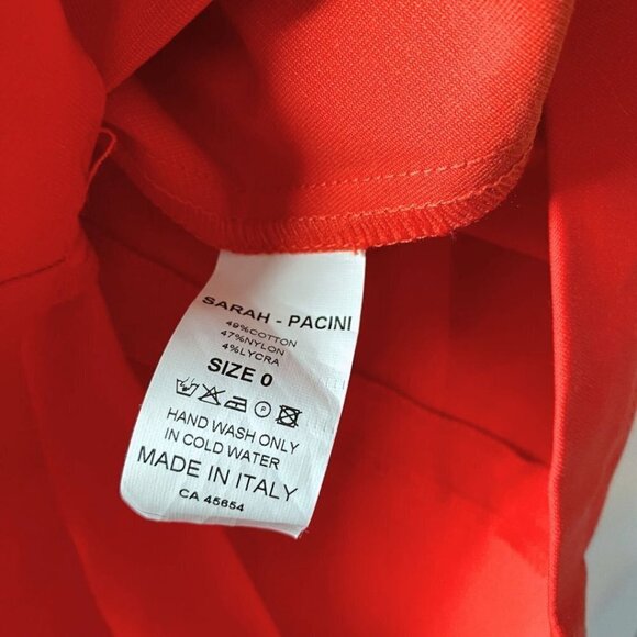 SARAH PACINI RED SQUARE NECK FRONT ZIP BODYCON DRESS - XS - Picture 11 of 11